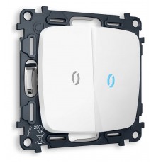 Выключатель проходной двухклавишный с подсветкой без рамки Ambrella Volt MO124040 Quant