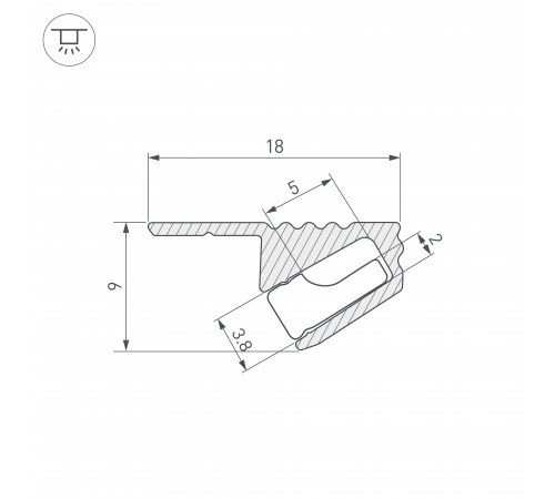Профиль накладной угловой внутренний Arlight 038208 SL-KANT