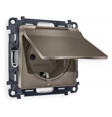 Розетка с заземлением и со шторкой, без рамки с крышкой Ambrella Volt MA638010 Quant