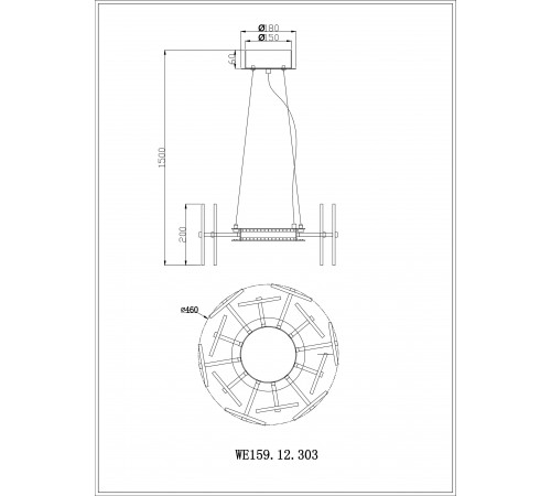 Подвесной светильник Wertmark WE159.12.303 Nicola