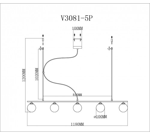 Подвесной светильник Moderli V3081-5P Sector