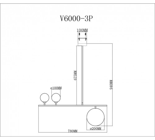 Светильник на штанге Moderli V6000-3P Sheman