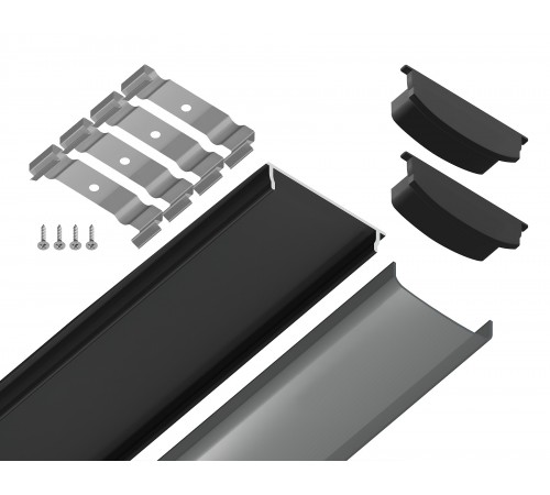Профиль накладной гибкий Ambrella Light GP1600BK/BK GP