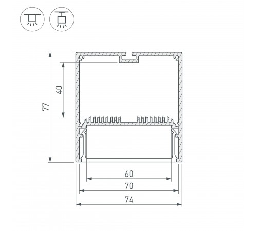 Профиль Arlight 021372 SL-LINE-7477-2500 WHITE+OPAL