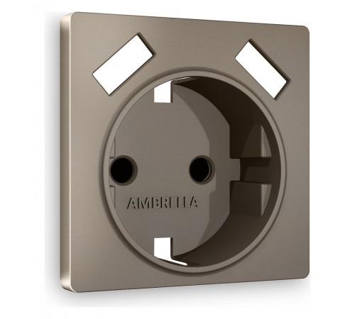 Накладка для розетки с заземлением и со шторками и 2хUSB type A Ambrella Volt AP6390 Quant
