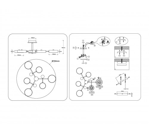 Люстра на штанге Ambrella Light FL4863 FL