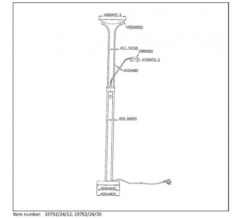 Торшер с подсветкой Lucide 19792/24/30 Champion-Led