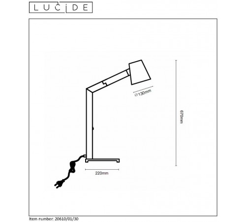 Настольная лампа декоративная Lucide 20610/01/30 Mizuko