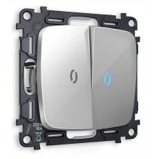 Выключатель двухклавишный с подсветкой без рамки Ambrella Volt MO404020 Quant