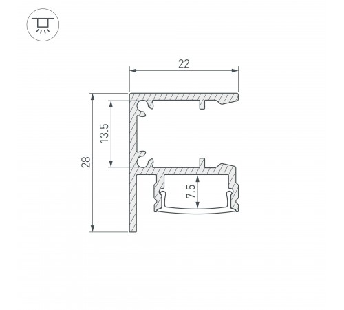 Профиль накладной Arlight 050466 WALL