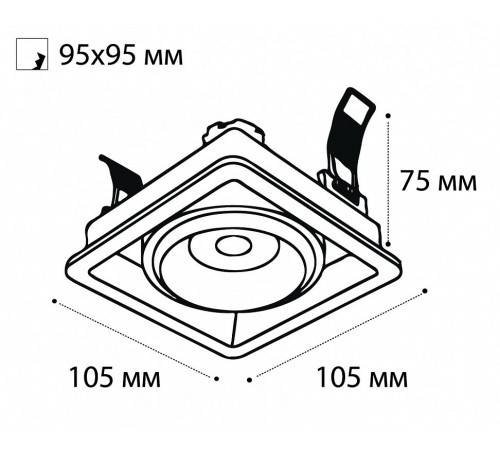 Встраиваемый светильник Italline DE-311 black DE-311