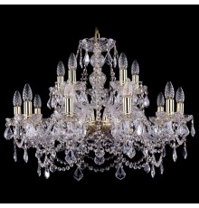 Подвесная люстра Bohemia Ivele Crystal 1411/10+5/240/G/Leafs 1411