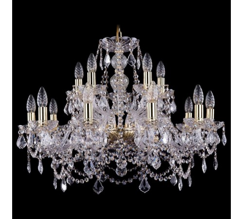 Подвесная люстра Bohemia Ivele Crystal 1411/10+5/240/G/Leafs 1411