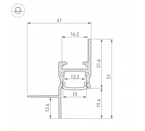 Профиль встраиваемый Arlight 040779 ARH-CEIL