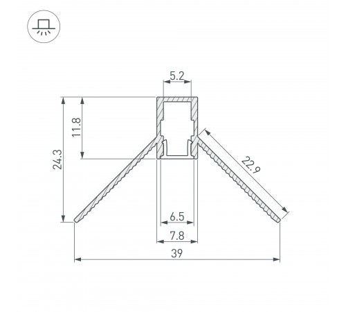 Профиль встраиваемый угловой внутренний Arlight 034971 ARH-DECORE