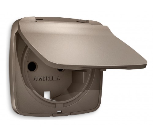 Накладка для розетки влагозащищенной с заземлением и со шторками с крышкой Ambrella Volt OP6380 Quant