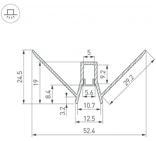 Профиль встраиваемый угловой внешний Arlight 043163 ARH-DECORE