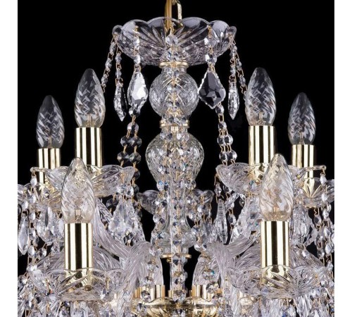 Подвесная люстра Bohemia Ivele Crystal 1411/10+5/240/G/Leafs 1411