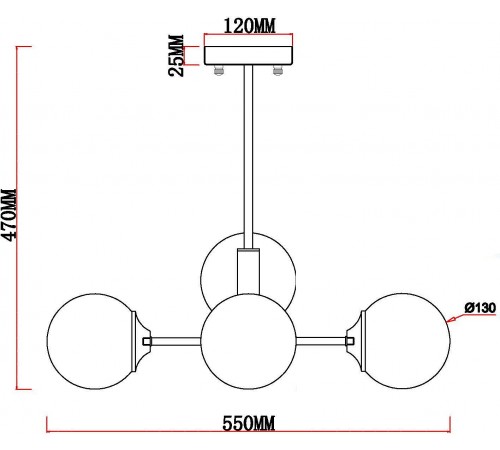 Люстра на штанге MyFar MR1881-4C Camilla