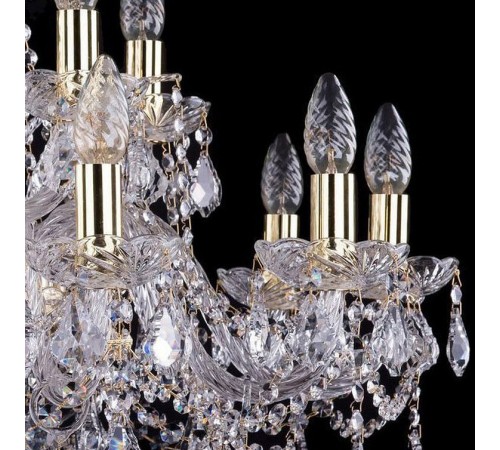 Подвесная люстра Bohemia Ivele Crystal 1411/10+5/240/G/Leafs 1411