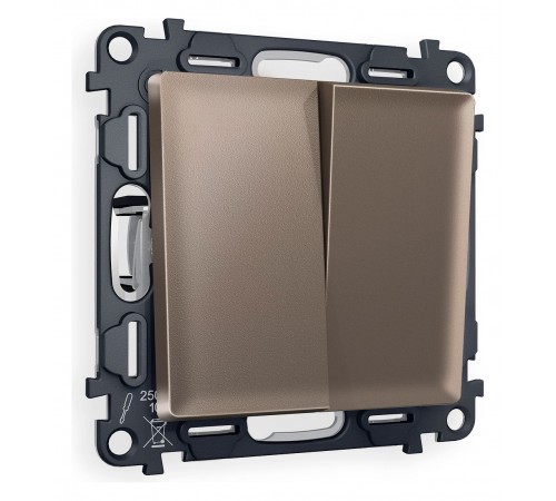 Выключатель двухклавишный без рамки Ambrella Volt MA633020 Quant