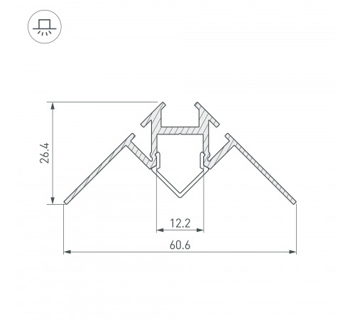 Профиль Arlight 023868 ARH-DECORE-S12-INT-2000 ANOD внутренний
