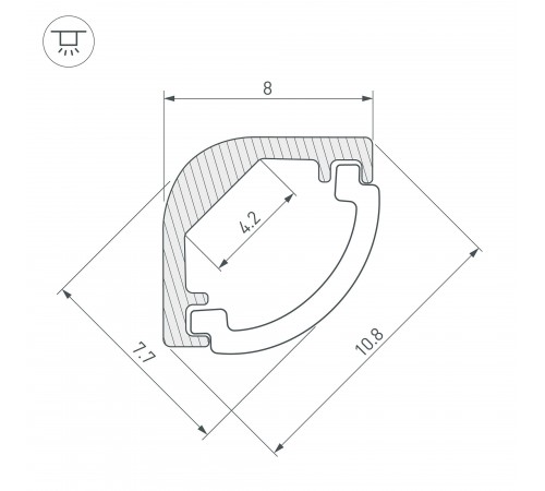 Профиль накладной угловой внутренний Arlight 036323 ARH-KANT