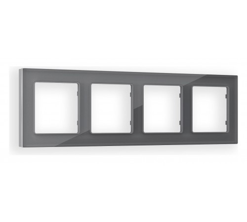 Рамка на 4 поста Ambrella Volt AF330654 Platos Стекло органическое