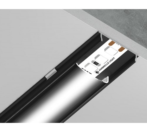 Профиль накладной гибкий Ambrella Light GP1600BK/BK GP