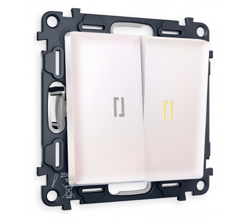 Выключатель двухклавишный с подсветкой без рамки Ambrella Volt MA204010 Quant