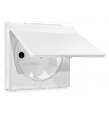 Накладка для розетки влагозащищенной с заземлением и со шторками с крышкой Ambrella Volt AP1280 Quant