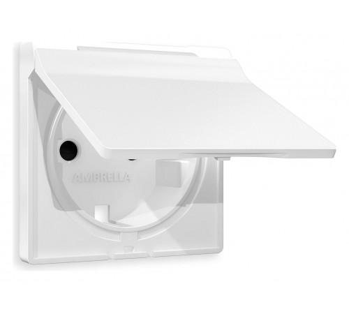 Накладка для розетки влагозащищенной с заземлением и со шторками с крышкой Ambrella Volt AP1280 Quant