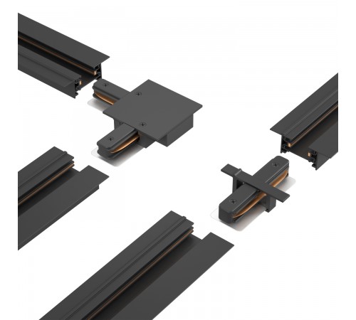 Шинопровод встраиваемый однофазный с питанием и заглушкой Crystal Lux CLT 0.121 01 L1000 BL