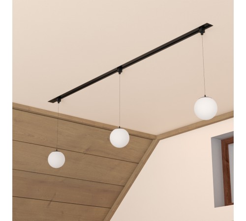 Шинопровод встраиваемый однофазный с питанием и заглушкой Crystal Lux CLT 0.121 01 L1000 BL