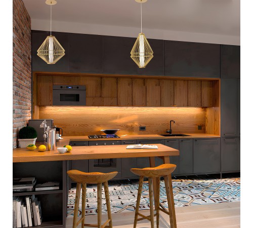 Светильник подвесной Crystal Lux CUADRA SP18W LED GOLD