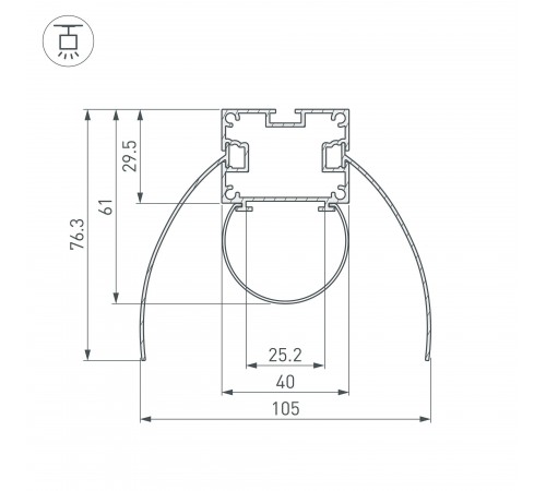 Профиль подвесной Arlight 036343 ARH-POWER