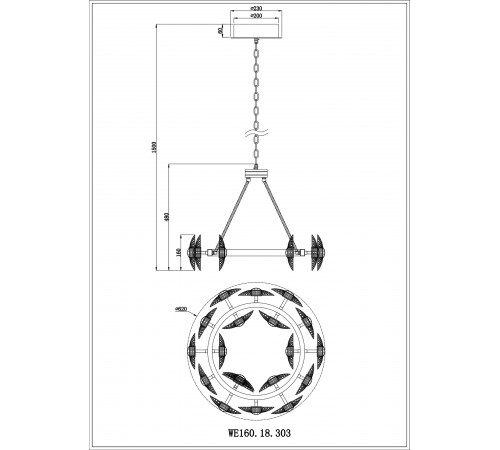 Подвесной светильник Wertmark WE160.18.303 Pamela
