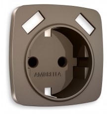 Накладка для розетки с заземлением и со шторками и 2хUSB type A Ambrella Volt OP6390 Quant