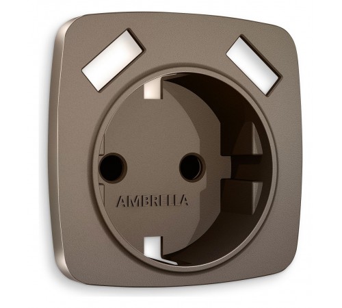 Накладка для розетки с заземлением и со шторками и 2хUSB type A Ambrella Volt OP6390 Quant