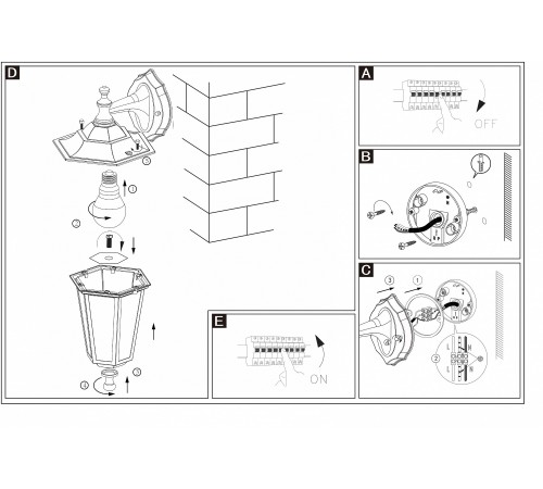 Светильник на штанге Eglo ПРОМО 22462 Laterna 5