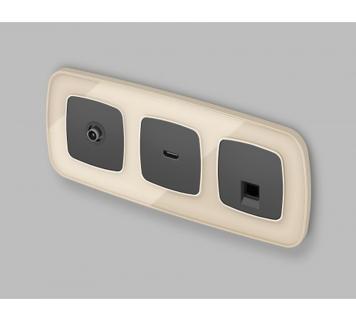 Накладка для розетки RJ-11 или RJ-45 Ambrella Volt OP9120 Quant