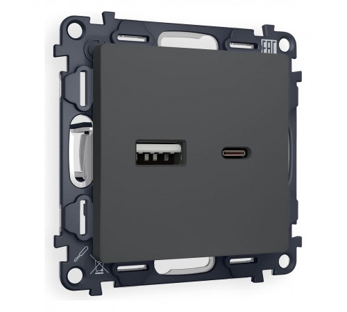 Розетка 2хUSB type A и C без рамки Ambrella Volt MA911010 Quant