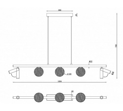 Подвесной светильник iLedex C4774-100 SGD Telescope