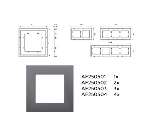 Рамка на 1 пост Ambrella Volt AF250501 Qubi