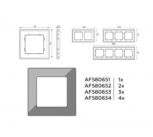 Рамка на 2 поста Ambrella Volt AF580652 Arctic