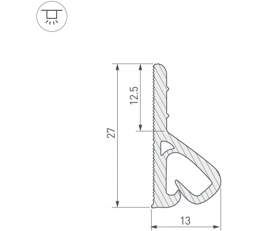 Профиль для контурной подсветки натяжного потолка Arlight 039518