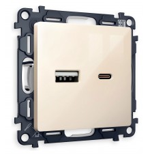 Розетка 2хUSB type A и C без рамки Ambrella Volt MA311010 Quant