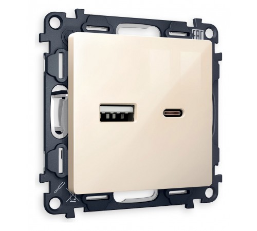 Розетка 2хUSB type A и C без рамки Ambrella Volt MA311010 Quant