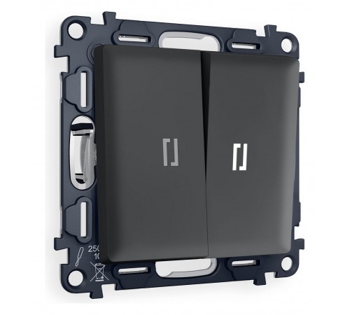 Выключатель двухклавишный с подсветкой без рамки Ambrella Volt MA904015 Quant