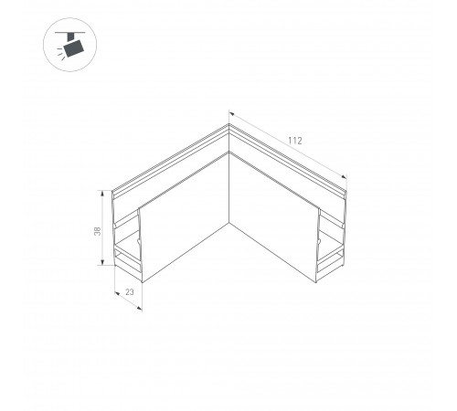 Соединитель угловой L-образный для треков накладных Arlight 033247 MAG-25